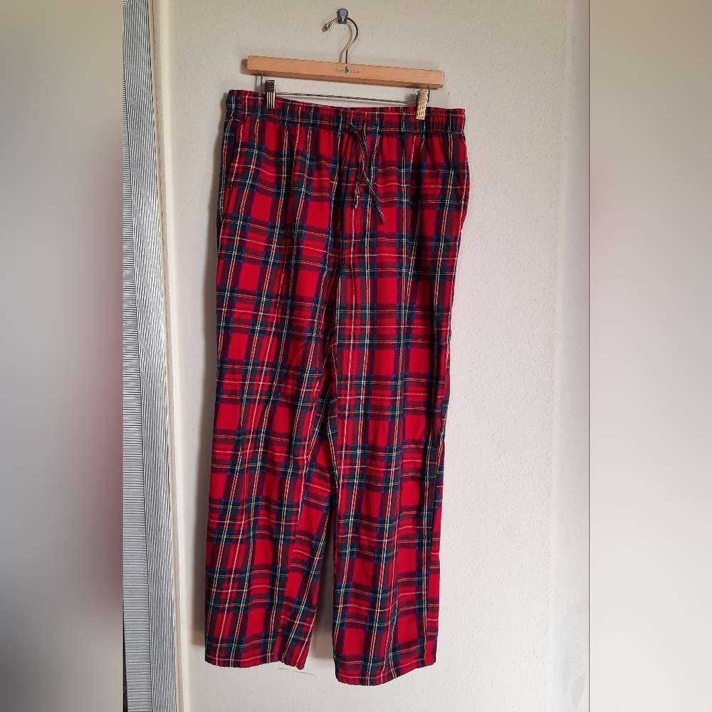 Old Navy Red & Green Plaid Tartan Pajama Pants Christmas Holiday Festive Cotton